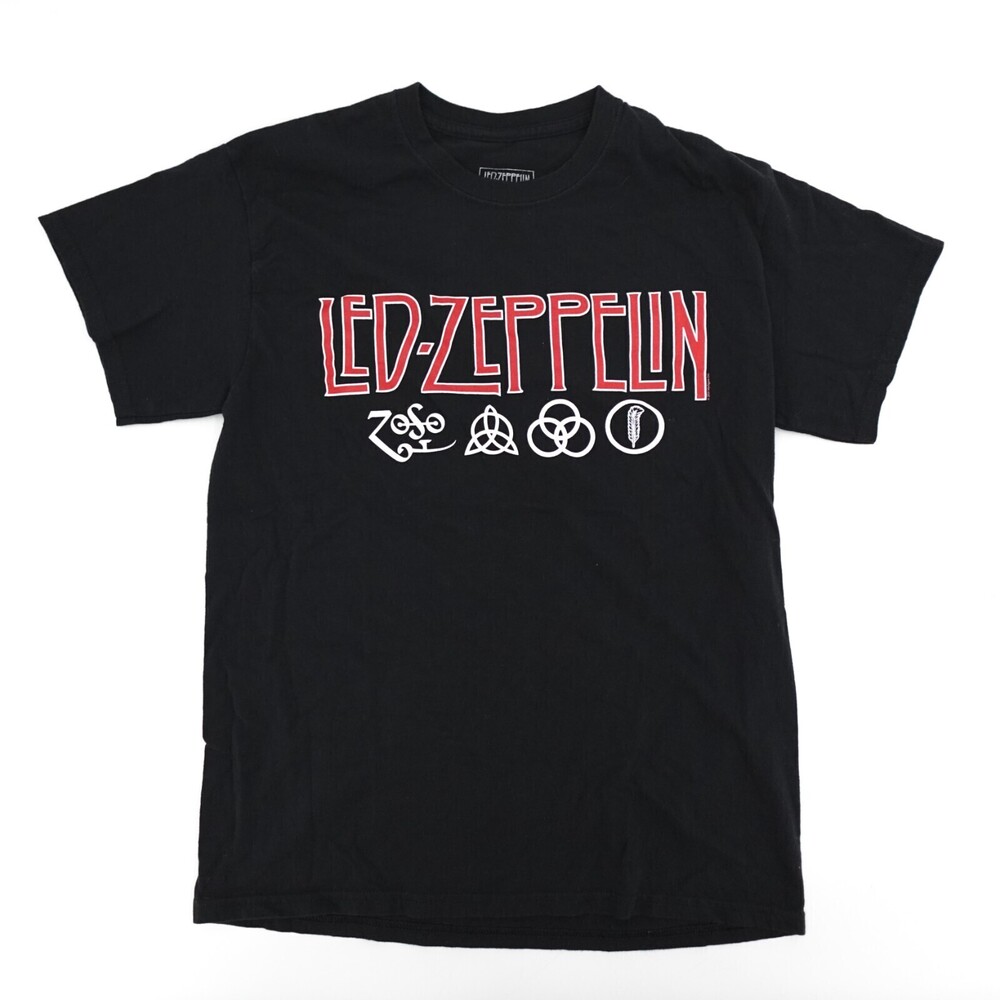 Led Zeppelin Shirt Adult Medium Black Zoso Jimmy Paige Rock 80s Concert Tour